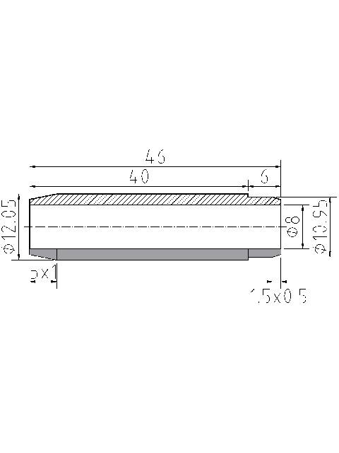 POL-PR-FI13 Valve guides (8/12.05x46mm), id: 11195 - 2/2