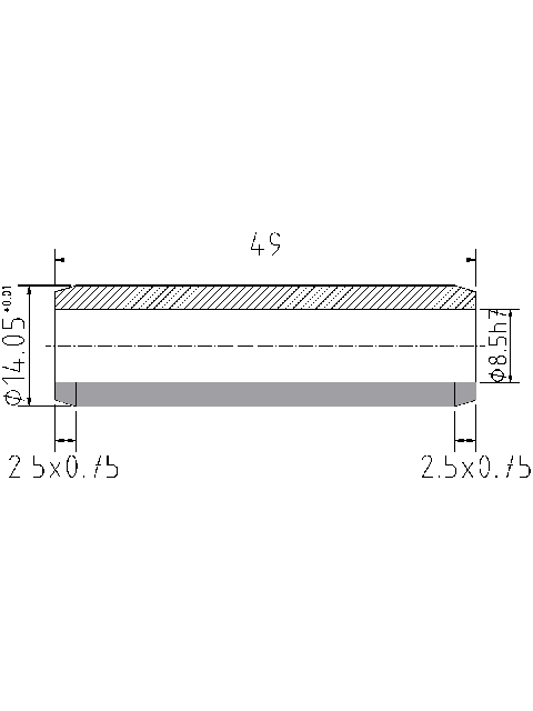 POL-PR-KI01 Valve guides (8.5/14.05x49mm), id: 1006 - 2/2