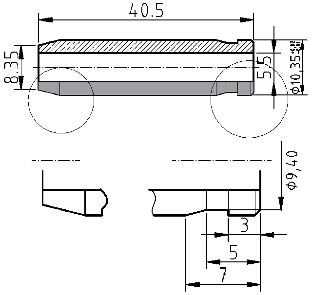 POL-PR-TO02Z Valve guides (5.5/10.35x40.5mm), id: 12054 - 2/2