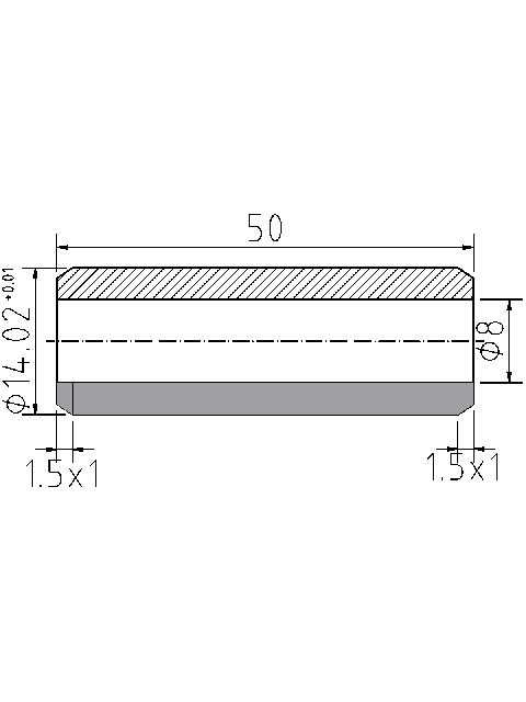 POL-PR-CUM02Z Valve guides (8/14.02x50mm), id: 12983 - 2/2