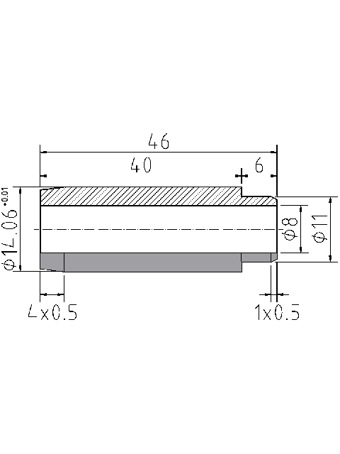 POL-PR-FIA07Z Prowadnice zaworowe (8/14.06x46.5mm), id: 11190 - 2/2