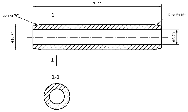 POL-PR-LL01 Valve guides (8.7/14.34x71mm), id: 9621 - 2/2