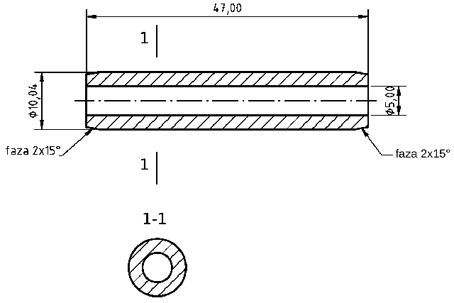 POL-PR-FIA02Z Prowadnice zaworowe (5/10.03x46.7mm), id: 8840 - 2/2