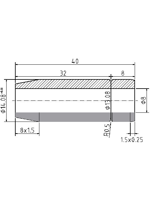 POL-PR-MAZ03Z Prowadnice zaworowe (8/14.08x40mm), id: 1066 - 2/2