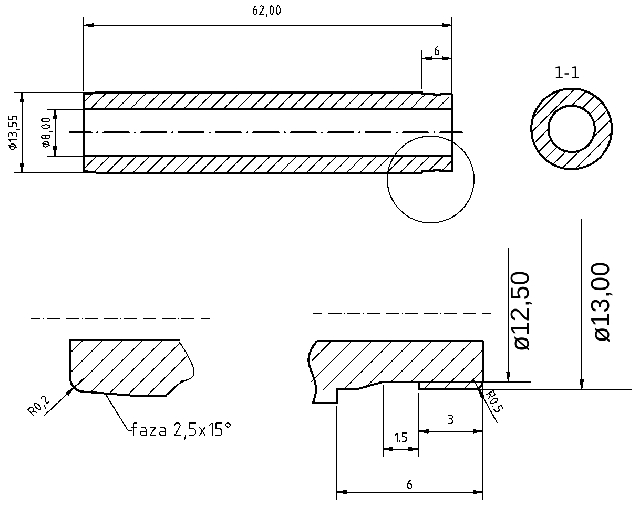 POL-PR-JD01 Valve guides (8/13.55x62mm), id: 8941 - 2/2