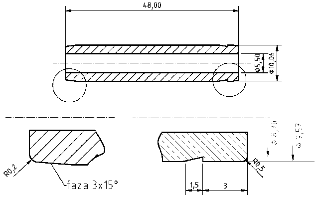 POL-PR-HU02 Valve guides (5.50/10.06x48mm), id: 9265 - 2/2