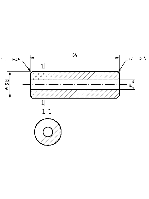 POL-PR-TU04M Valve guides (8/15x64mm), id: 10954 - 2/2