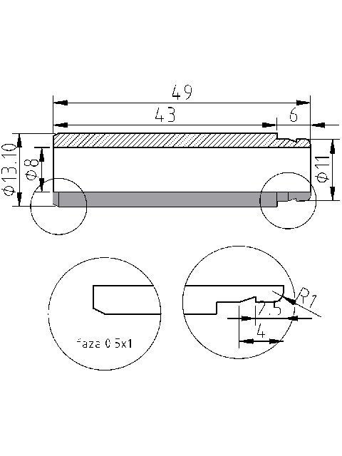 POL-PR-RN19M Valve guides (8/13.10x49mm), id: 11181 - 2/2