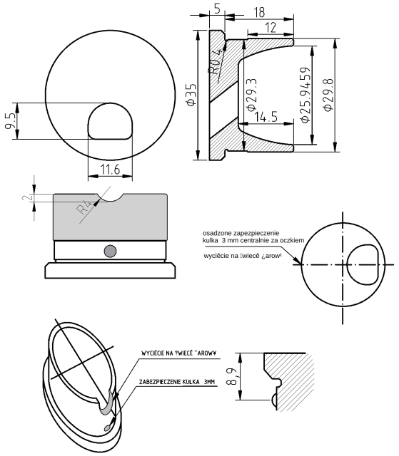 POL-KO-OP23NA Pre-combustion chambers (35.00/29.80x5.00mm), id: 3103 - 2/2