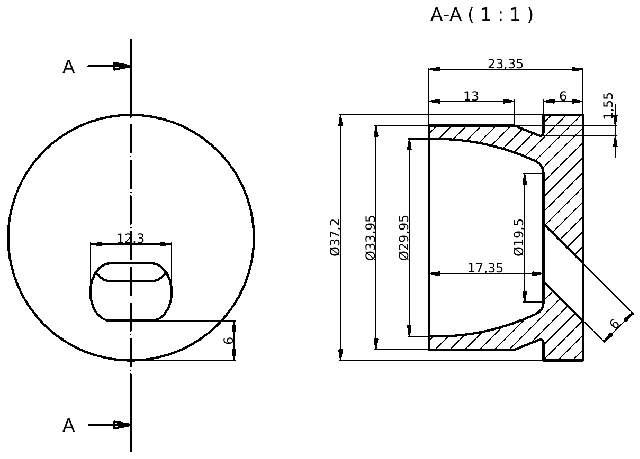 POL-KO-DA28NO Pre-combustion chambers (37.20/33.95x6.00mm), id: 1239 - 2/2