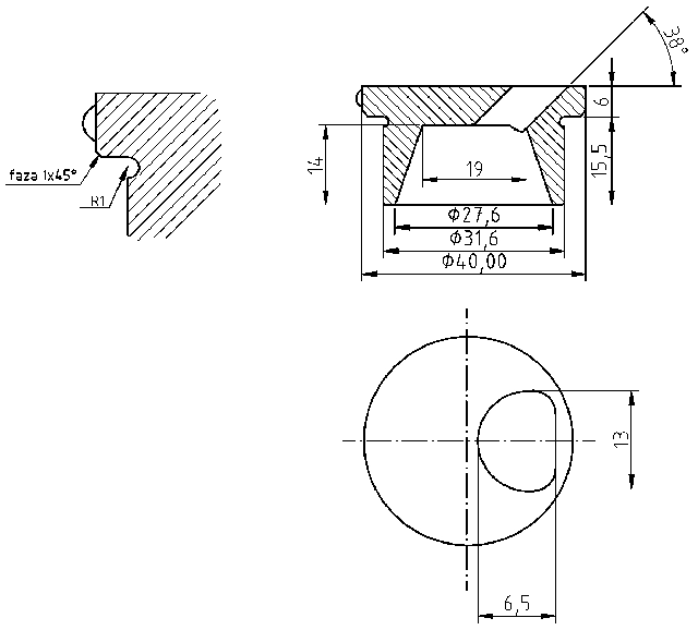 POL-KO-KI27NA Pre-combustion chambers (40.00/31.60x6.00mm), id: 3062 - 2/2