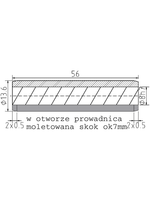 POL-PR-IV09A Valve guides (8/13.60x56.50mm), id: 8060 - 2/2