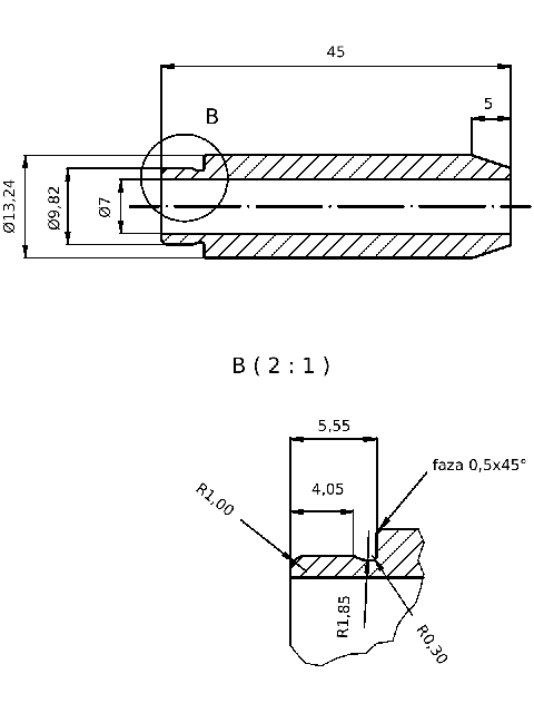 POL-PR-BM15 Prowadnice zaworowe (7/13.24x45mm), id: 6891 - 2/2