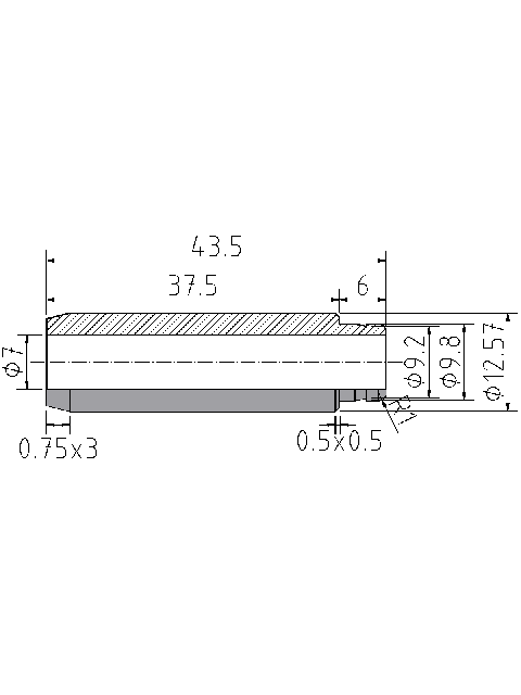 POL-PR-BM12 Valve guides (7/12.56x43.50mm), id: 8044 - 2/2