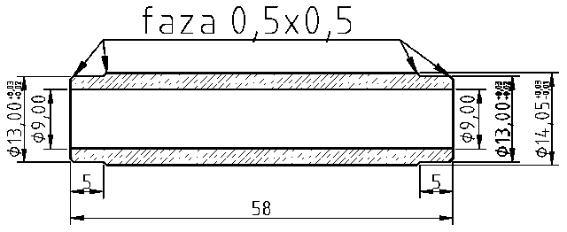 POL-PR-TO01Z Valve guides (9/14.05x58mm), id: 11923 - 2/2