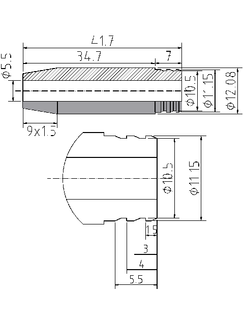 POL-PR-HO07Z Valve guides (5.5/12.08x41.7mm), id: 1075 - 2/2