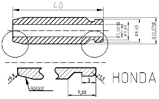 POL-PR-HO05Z Valve guides (5/10.07x40mm), id: 11701 - 2/2