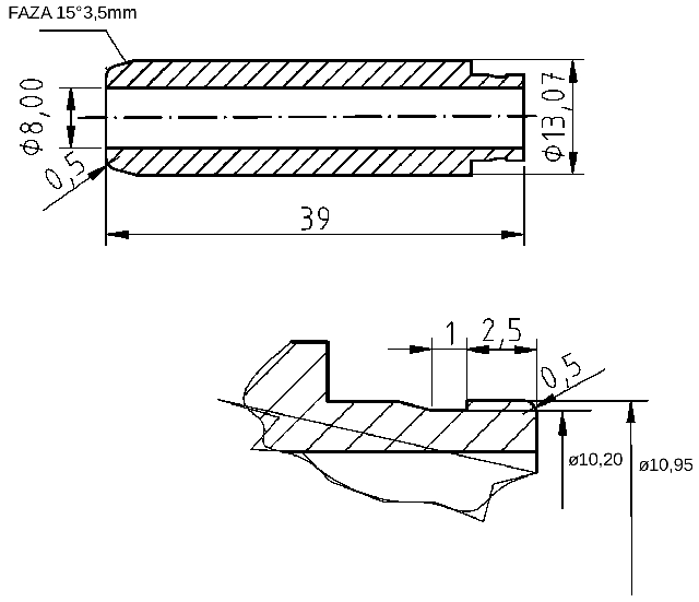 POL-PR-RN18 Valve guides (8/13.07x39mm), id: 9792 - 2/2