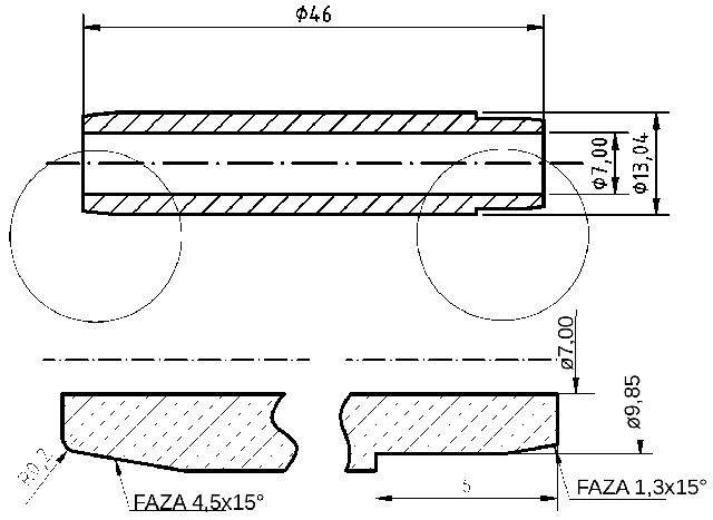 POL-PR-FI14Z Valve guides (7/13.04x46mm), id: 946 - 2/2