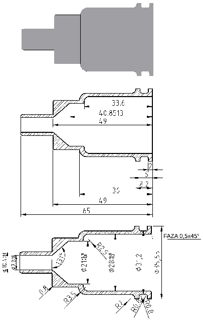 POL-OB-VO01 Obsady wtryskiwaczy (35.65/7.2x65mm), id: 11856 - 2/2