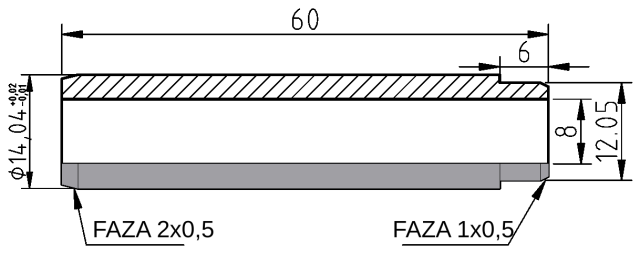 POL-PR-LUIN01Z Valve guides (8/14.04x60mm), id: 999 - 2/2