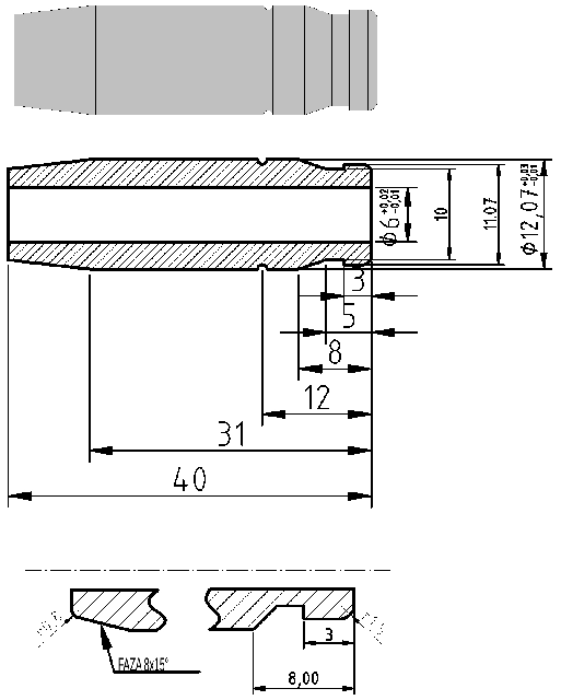 POL-PR-KM02M Valve guides (6/12.05x40mm), id: 11523 - 2/2
