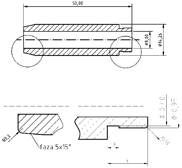 POL-PR-BM16A Valve guides (8/14.26x50mm), id: 8042 - 2/2