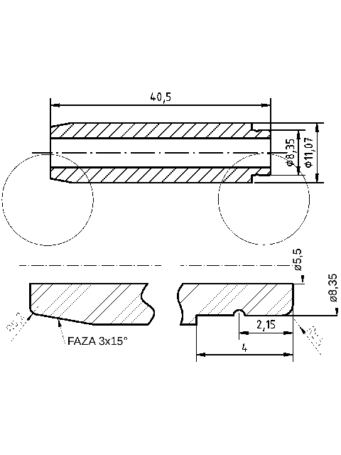 POL-PR-RN05 Valve guides (5.5/11.07x40.50mm), id: 9375 - 2/2