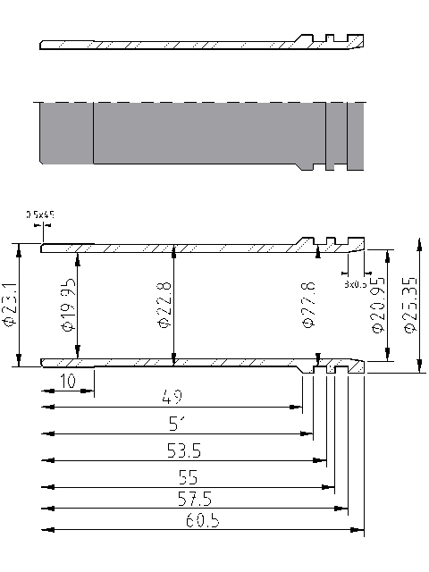 POL-OB-JD02 Obsady wtryskiwaczy (25.35/19.95x60.5mm), id: 9614 - 2/2