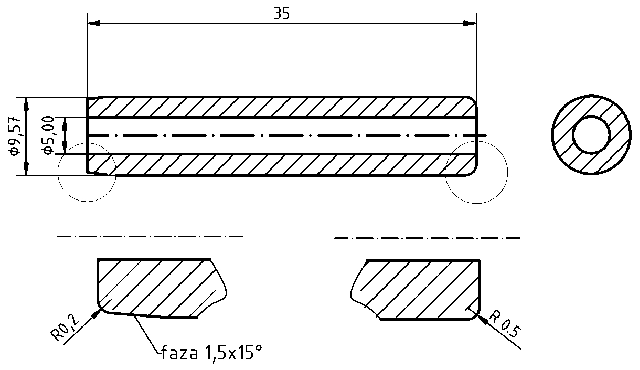 POL-PR-OP14 Valve guides (5/9.57x35mm), id: 9622 - 2/2