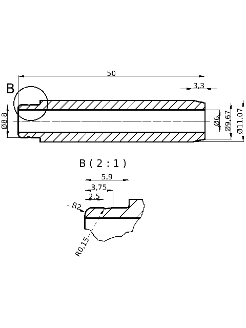 POL-PR-RN25M Valve guides (6/11.10x50mm), id: 6928 - 2/2