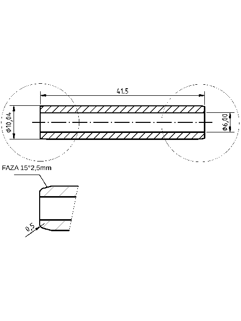 POL-PR-CI01Z Valve guides (6/10.04x41.5mm), id: 1040 - 2/2
