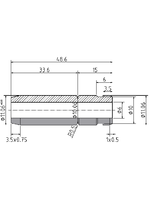POL-PR-MAZ04Z Valve guides (6/11.06x48.6mm), id: 13055 - 2/2