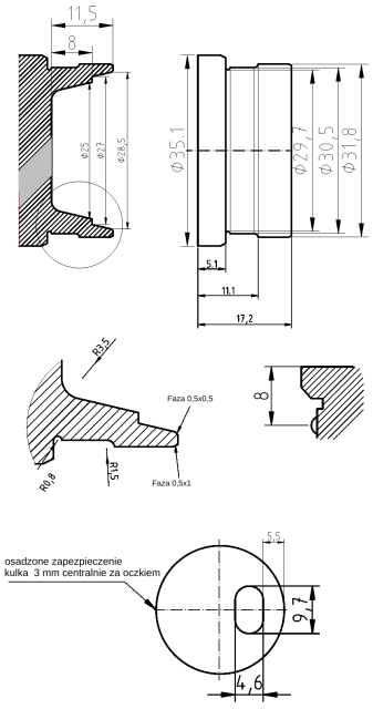 POL-KO-NI33NO Pre-combustion chambers (35.10/31.85x5.10mm), id: 3100 - 2/2