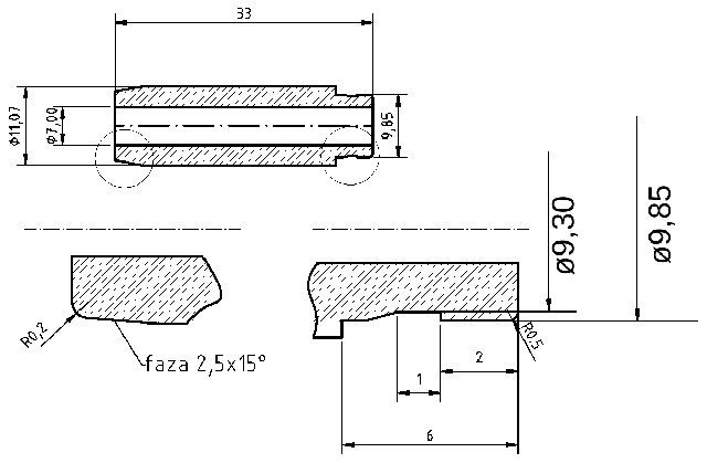 POL-PR-VW13M Valve guides (7/11.07x33mm), id: 1142 - 2/2