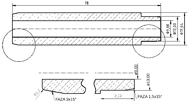 POL-PR-RN22 Valve guides (9/17.04x78mm), id: 9577 - 2/2