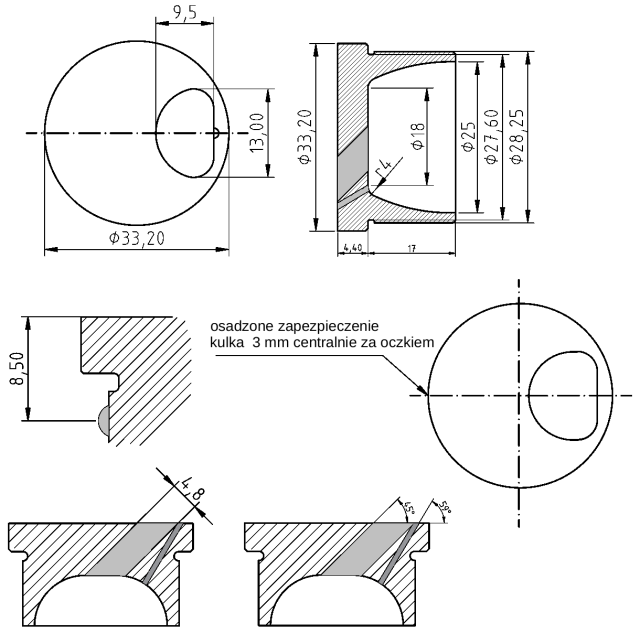 POL-KO-NI28NO Pre-combustion chambers (33.20/28.35x4.4mm), id: 3097 - 2/2