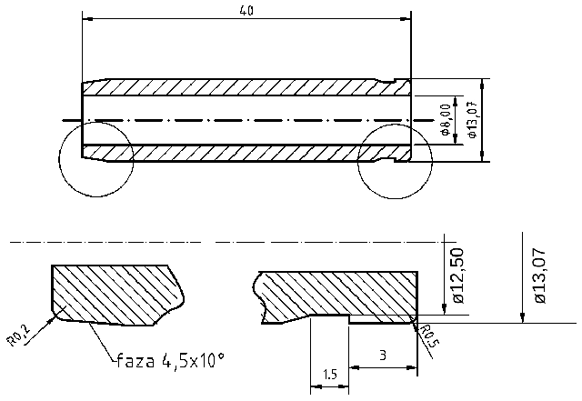 POL-PR-MI13 Valve guides (8/13.07x40mm), id: 7941 - 2/2