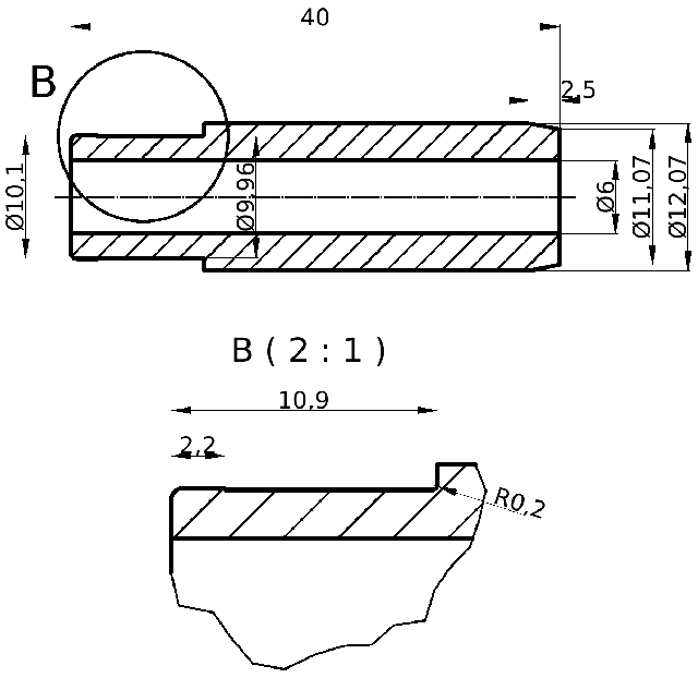 POL-PR-PG03 Valve guides (6/12.07x40mm), id: 7929 - 2/2