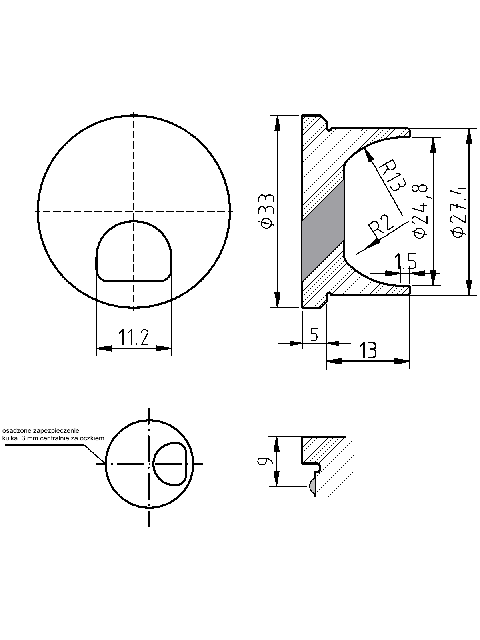 POL-KO-VW16NA Pre-combustion chambers (33.00/27.40x5.00mm), id: 3027 - 2/2