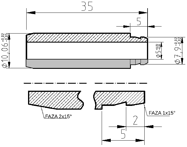 POL-PR-VW25M Valve guides (5/10.06x35mm), id: 11650 - 2/2