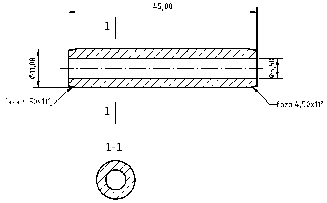 POL-PR-RN07 Valve guides (5.5/11.08x45mm), id: 1101 - 2/2
