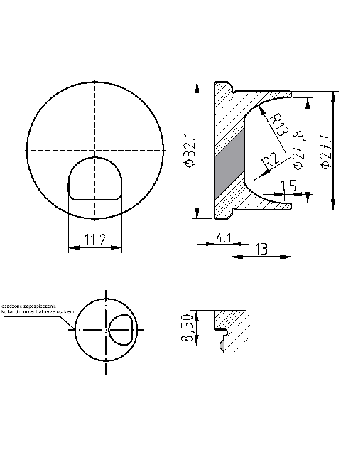 POL-KO-VW16NO Pre-combustion chambers (32.10/27.40x4.10mm), id: 3028 - 2/2