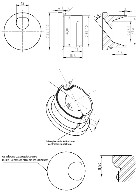 POL-KO-CH24NO Pre-combustion chambers (35.60/30.40x4.10mm), id: 3035 - 3/3
