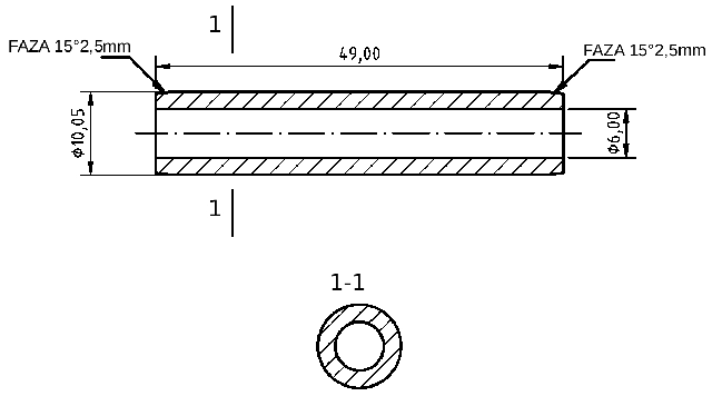 POL-PR-FIA05Z Prowadnice zaworowe (6/10.05x49mm), id: 9231 - 2/2
