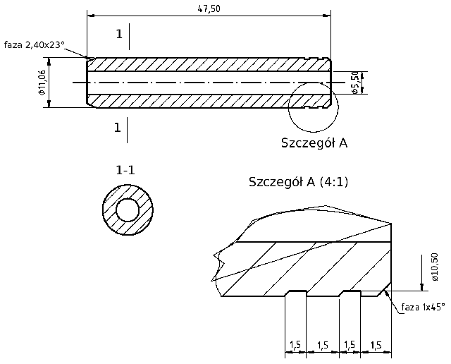 POL-PR-HO02 Valve guides (5.5/11.06x47.50mm), id: 8831 - 2/2