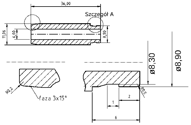 POL-PR-VW10M Valve guides (6/11.06x36mm), id: 7059 - 2/2