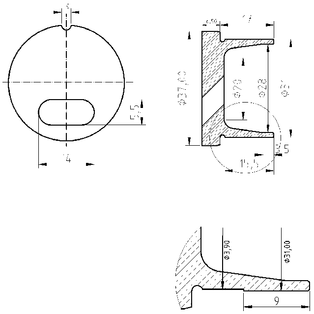 POL-KO-SU22NA Pre-combustion chambers (37.00/31.00x6.50mm), id: 3122 - 2/2