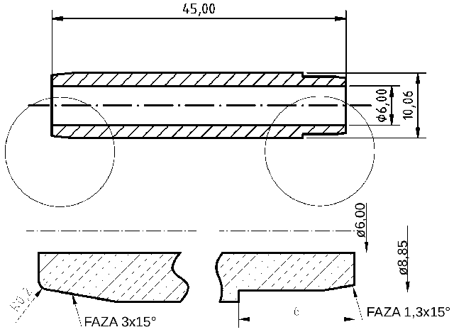 POL-PR-OP05 Valve guides (6/10.06x45mm), id: 7318 - 2/2