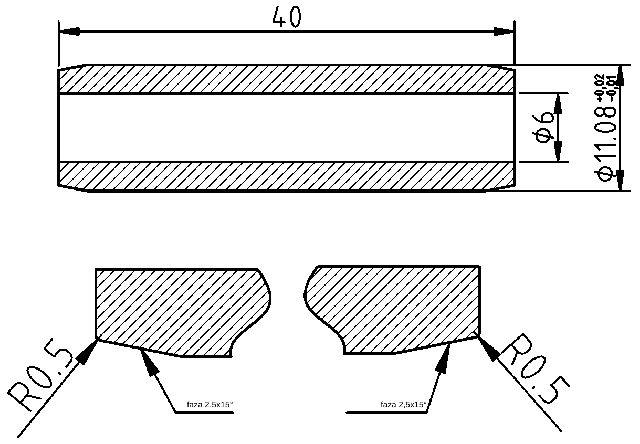 POL-PR-DW01A Valve guides (6/11.08x40mm), id: 7931 - 2/2